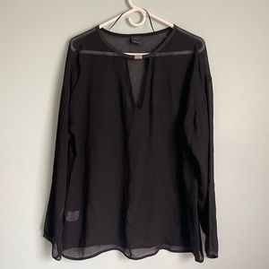 PINKO Casellante Sheer Black Blouse US size 10